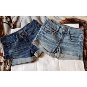American Eagle Midi Jean Shorts 2 pairs size 2